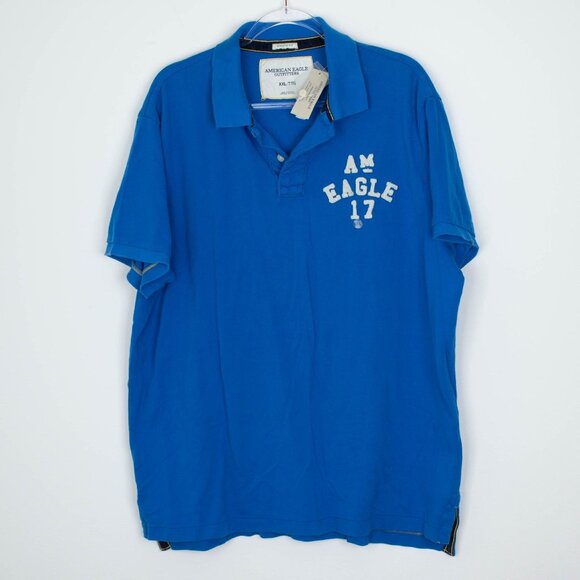 American Eagle Other - Vintage NWT American Eagle Mens Athletic Fit Polo Shirt Size XXL Blue Y2K Preppy
